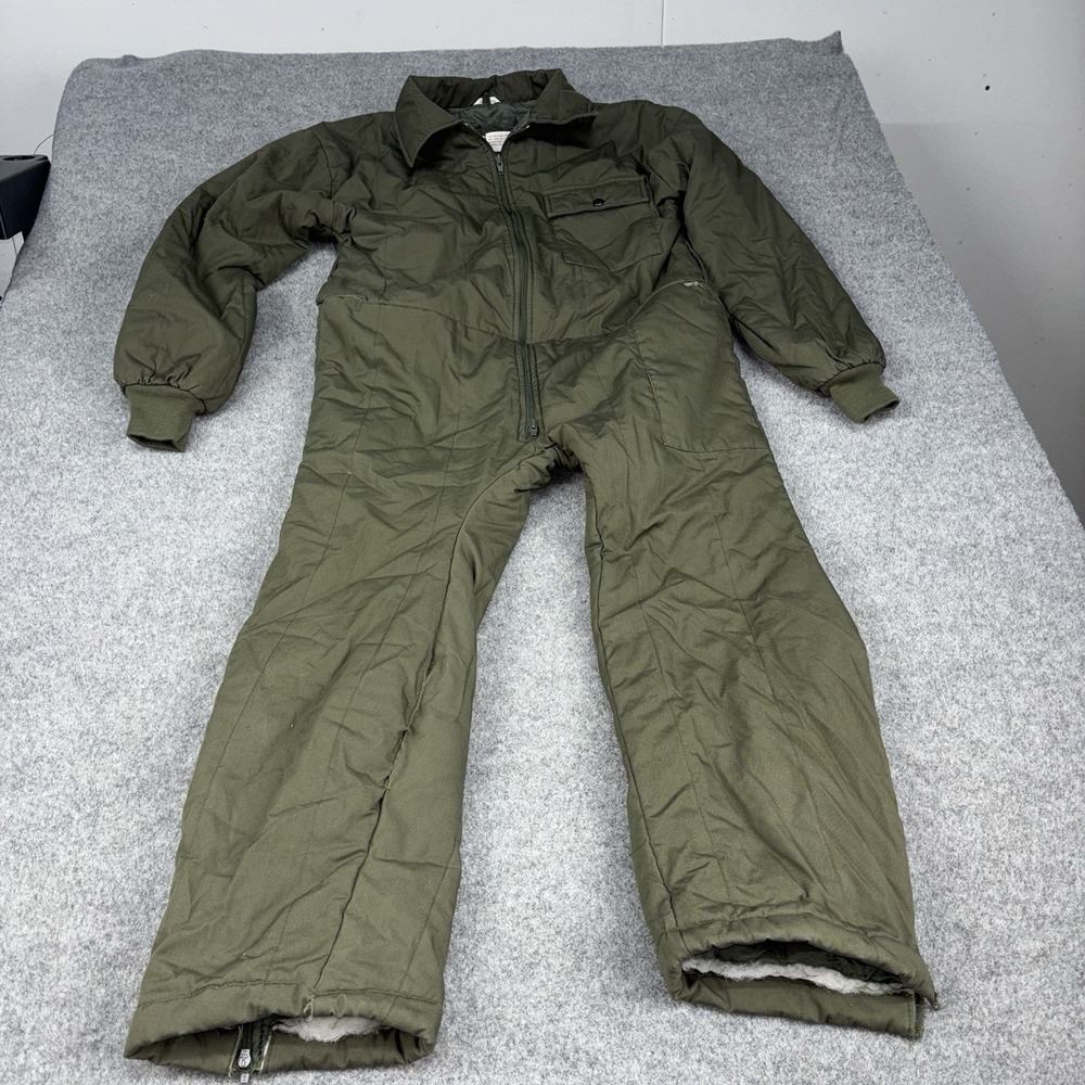 Vintage Midwest Traders Coveralls Mens XL Green Insulated Snowmobile Work Suit